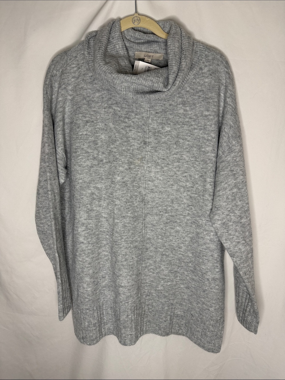 LOFT Light Gray Cowl Neck Pullover Sweater